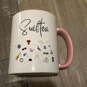 Swifttea White & Pink Ceramic Mug